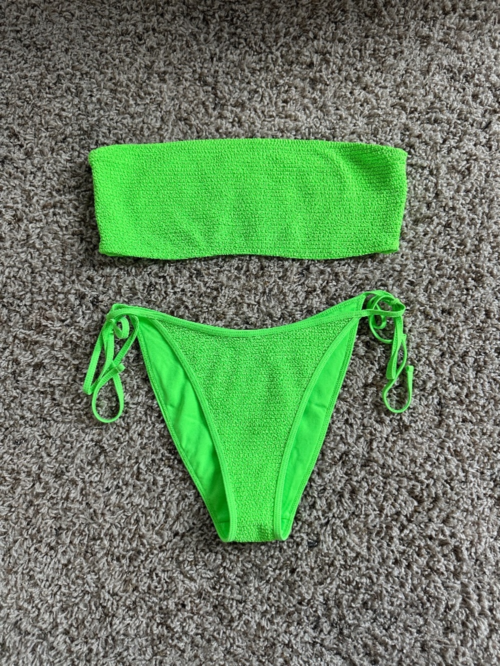 PacSun Lime Green Strapless Bikini Set – Size M